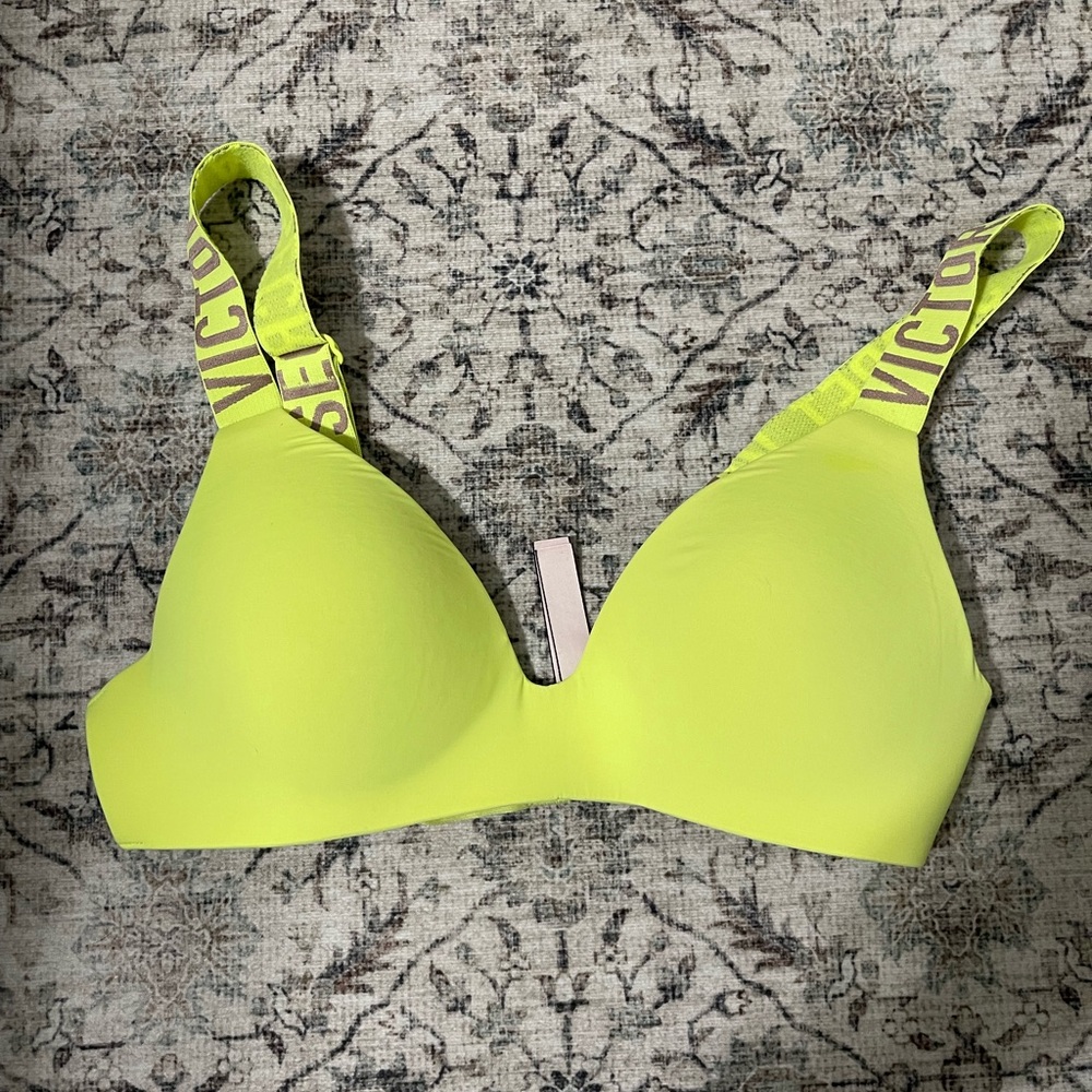 Victoria's Secret Bright Yellow Bra with Logo Straps